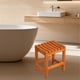 thumbnail image 5 of Banco de ducha, asiento esquinero para baño, mueble pequeño multiusos, taburete de ducha impermeable, banco de sauna para bañera o ducha. Marrón claro, 5 of 8