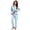 Light Blue, variant on EA'S SECRET 100% Cotton Pajamas for Women Set Long Sleeve Sleepwear Button Down Loungewear Soft Pjs 2 Piece Lounge Sets(Navy Blue,M)