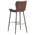 thumbnail image 4 of Sunpan Lyla 30" Faux Leather and Wood Barstool in Antique Brown (Set of 2), 4 of 7