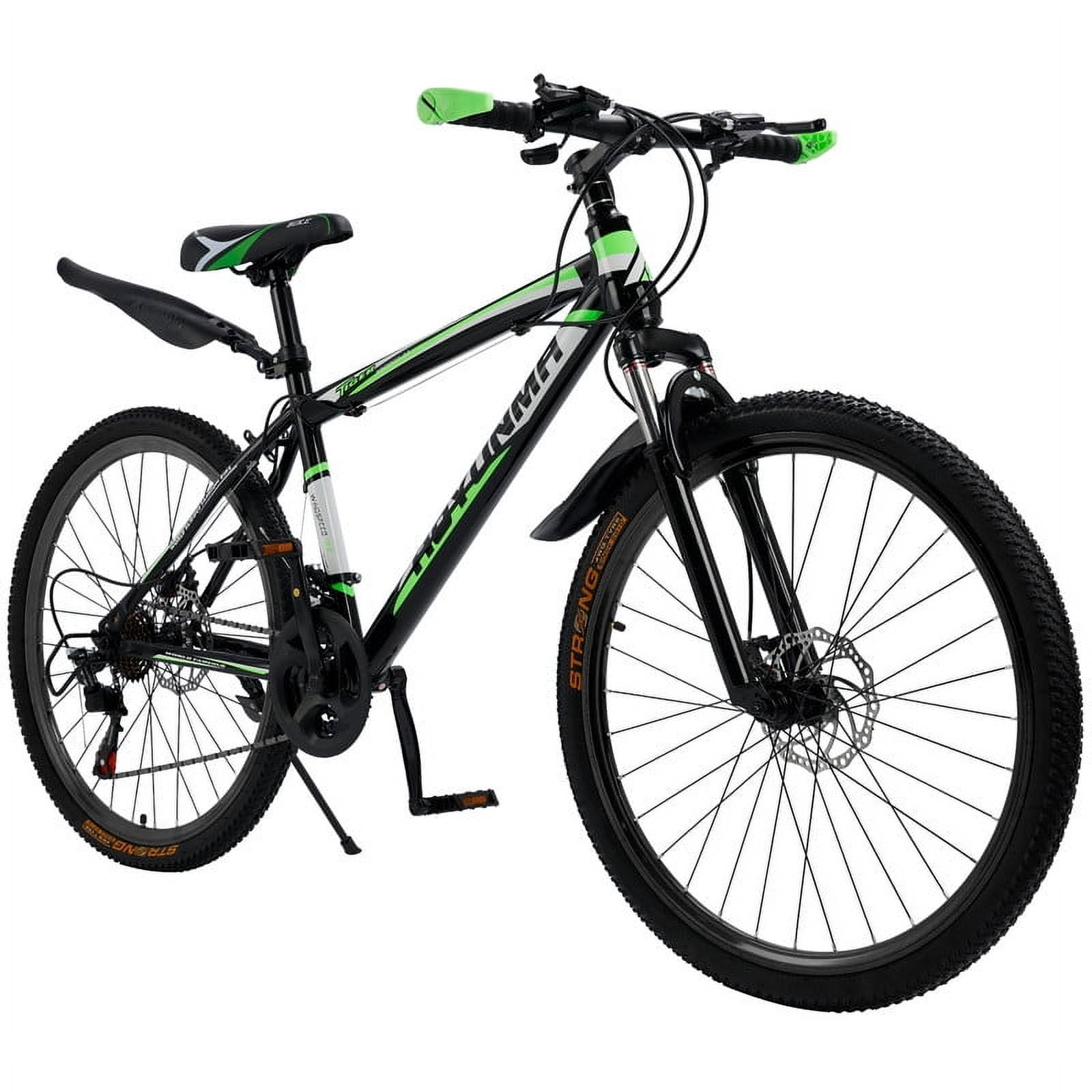 ARTUDATECH Mountain Bike for Men/Women, 26" Sizes, 24 Speed Shimano Twist Shifting, Front or Dual Suspension, Comfort Saddle Red/White/Blue/Green