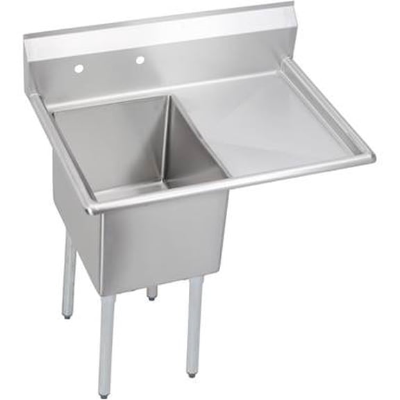 Elkay E1C16X20-R-18X Dependabilt 36-1/2 x 25-13/16 x 43-3/4 Scullery Sink, 18 Right Drainboard, 2 Holes, 18-Gauge Stainless