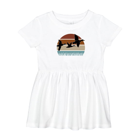 Inktastic Duck Hunting Retro Sunset Hunter Girls Baby Dress