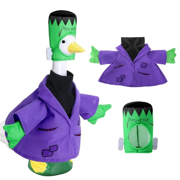 Ebaokuup 2-Piece Monster Porch Goose Costume, Purple Lawn Goose Clothes with Hat for 23" Statues
