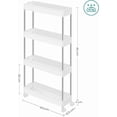 thumbnail image 4 of SONGMICS Carro de Almacenamiento de 4 Niveles, Carro de Cocina, 12.5 x 40 x 88 cm, con Ruedas, para Baño, Oficina, Blanco Nube, 4 of 6