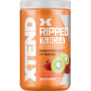XTEND Ripped BCAA Powder + Strawberry Kiwi Splash + Muscle Recovery + Fat Burning + 30 Servings