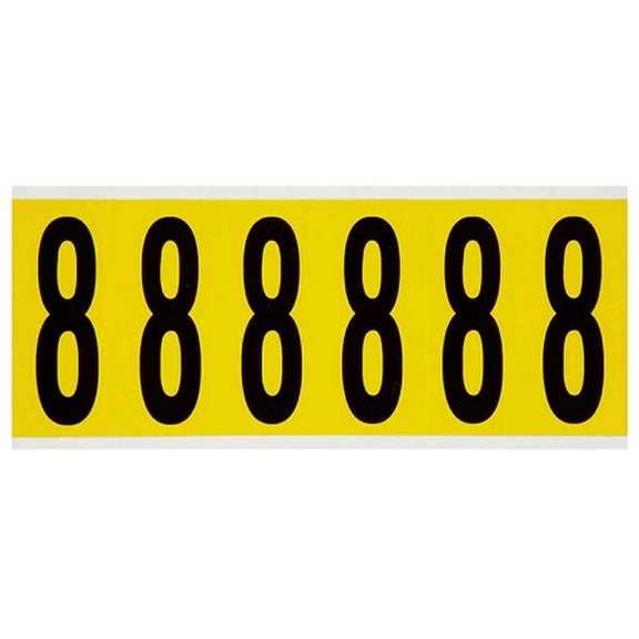 Brady Number Label,8,1-1/2 in. W x 3-1/2 in. H 3450-8