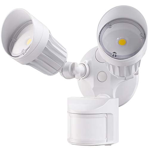 LEONLITE LED Security Lights, Motion Sensor Flood Light Outdoor Fixture, 20W(150W Equiv.), IP65 Waterproof, 3000K Warm White, ETL Listed Outdoor Lighting, White