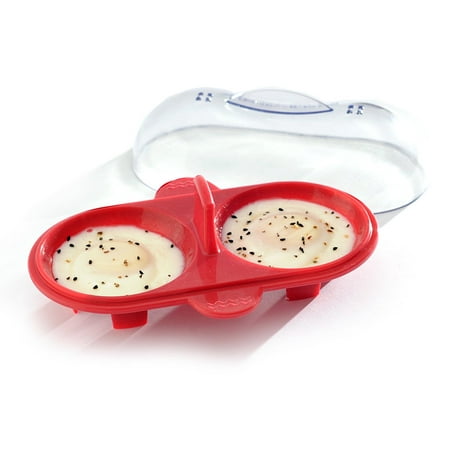 Silicone Microwave Double Egg Poacher, Red, Poaching an egg has been found to be one of the healthiest ways to cook an egg. Now you can have home-made.., By (Best Way To Poach Eggs At Home)