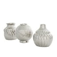 thumbnail image 6 of DecMode 5"W, 6"H Abstract Small Textured Silver Ceramic Vase with Varying Shapes and Patterns, Set of 3, 6 of 10