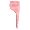 thumbnail image 3 of Summer Street Solid High Slit Asymmetric Bodycon Midi Skirt Casual Outing Party Wear Versatile All-Season Knit Fashionable Elegant Slim Fit Women'sPinkXS, 3 of 3
