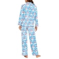 thumbnail image 3 of SEANATIVE Snowflake Snowman Womens Button Up Pajama Set Size 2XL Long Sleeve Pjs Sets for Women Christmas 2 Piece Loungewear Sets Night Outfits Xmas Ladies Sleepwear Pajamas, 3 of 7