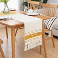 thumbnail image 4 of Fennco Styles Stripe Cross Print Braided Tassel Cotton Table Runner 14" W x 71" L - Mustard Yellow Table Cover for Home, Dining Table, Banquet, Family Gathering and Special Occasion, 4 of 5