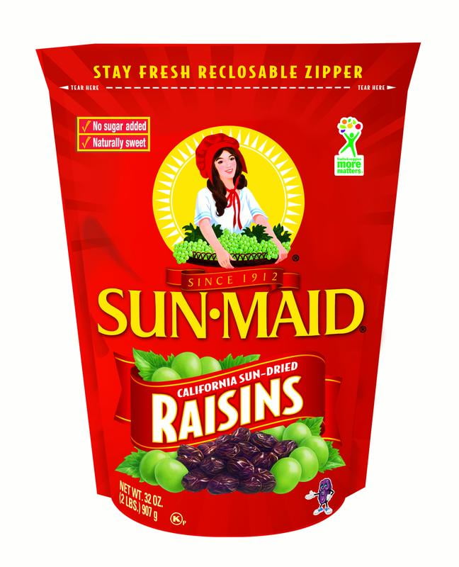 Sun-Maid Natural California Raisins, Dried Fruit Healthy Snack, 32 oz Bag