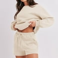 thumbnail image 4 of Patlollav Pntutb Women Sets,Ladies Long Sleeve Tops Sweatshirt Shorts Suit, 4 of 6