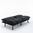 thumbnail image 5 of Sesslife 71" Velvet Futon Sofa Bed with Adjustable Armrests, Convertible Futon Couch, Sectional Couches for Living Room, Bedroom, Apart, Office, 3-Level Adjustable Backrest(Black), 5 of 7