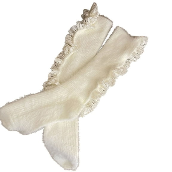 Women LolitasSocks Sweet Boot Socks Ruffle Frilly Ankle Dress Socks Sweet JK Uniform Calf Socks Princess Socks