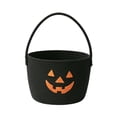 thumbnail image 2 of PYURTEP Halloween Pumpkin Candy Bucket, Trick or Treat Portable Plastic Pumpkin Bucket with Handle, Black Halloween Basket for Party Supplies Props, 2 of 6