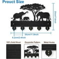 thumbnail image 2 of Elephant Tree Key Holder for Wall 11.8×8inch Wood Elephant Family Key Organizer Wildlife Key Hangers 5 Alloy Hooks Decorative Key Hook Rack Gift for Entryway Kitchen Hallway Office for diy, 2 of 9