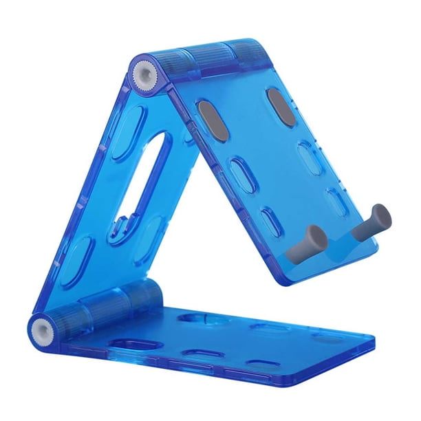 Soporte para teléfono de escritorio Soporte para teléfono de plástico plegable para oficina en casa Soporte para teléfono móvil ajustable en ángulo, azul kenally EL4391-03B