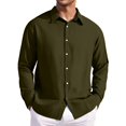 thumbnail image 5 of Men's Loose Classic Lapel Multi Pocket Button Down Long Sleeve Work Shirt for Spring Fall Industrial Style,Army Green,L, 5 of 7
