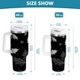 thumbnail image 3 of 30 oz Tumbler With Handle Stainless Steel Insulated Tumbler With Lid for Car Cup Holder Black Holly Leaves, 3 of 9