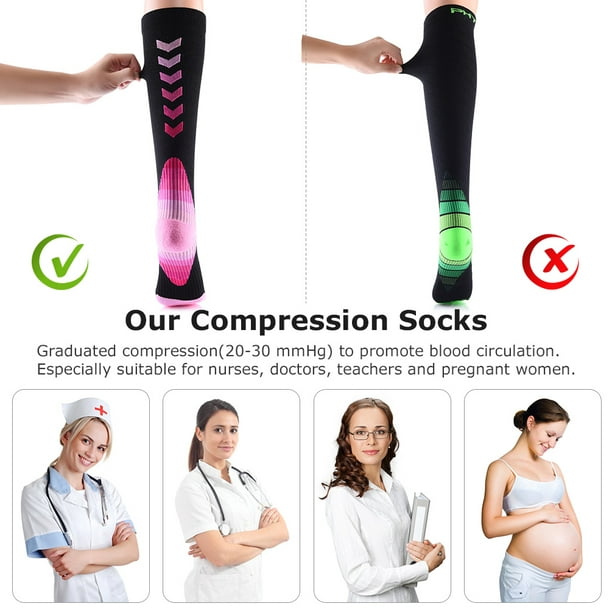 Graduated Medical Compression Socks for Women&Men 20-30mmhg Knee High Socks