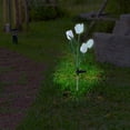 thumbnail image 3 of Lámpara solar de estaca para jardín, decorativa, con forma de tulipán, para exteriores, con luz LED solar, 3 of 6