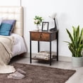 thumbnail image 2 of ALEAVIC Set of 2 Nightstand, 2-Tire End Table with Drawer and Storage Shelf, Brown, 2 of 7