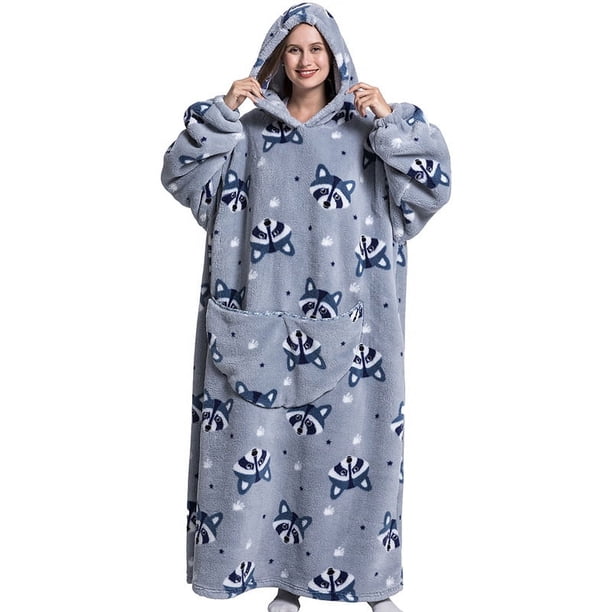 Sudadera deportiva usable, jersey térmico extragrande, sudadera con capucha informal y ropa de casa larga.