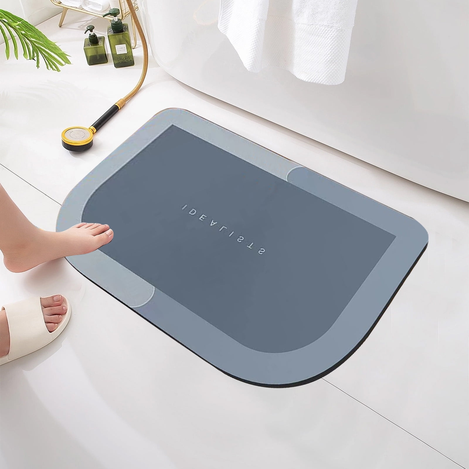 Quick Dry Bath Mat, Diatomite Floor Mat, Super Absorbent Non Slip Bathroom Rug for Shower, Sink, Toilet Area