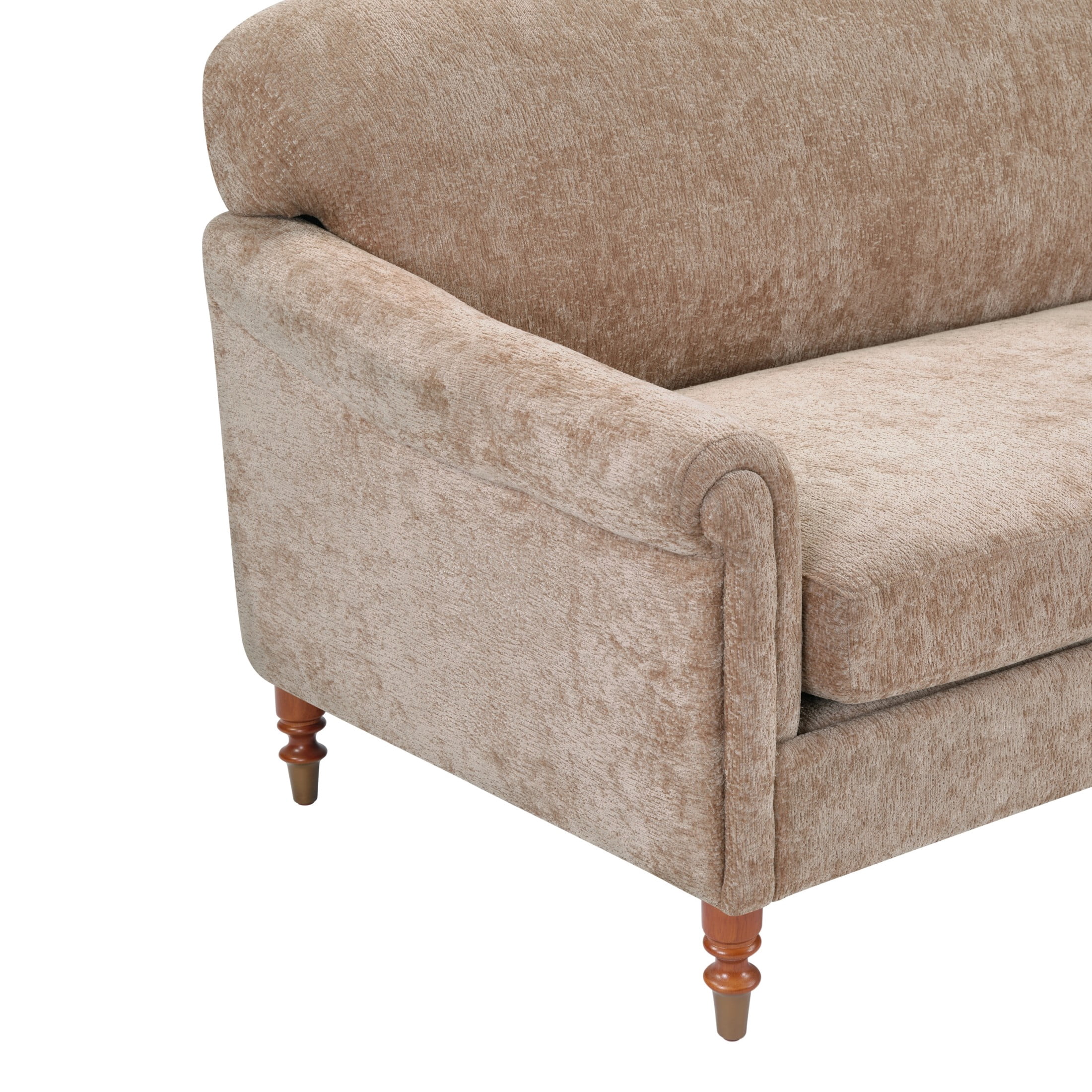 Christopher Knight Home 77.5" Chenille Loveseat Sofa with Rolled Arms, Classic Design 2-seater Couch, Oatmeal