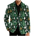 thumbnail image 4 of Gamivast Mens Christmas Blazer Jackets Plus Size Corduroy Graphic Lapel Collar Party Suit Jacket Funny Loose Fitted Lightweight One Button Sport Coat with Pockets, 4 of 6