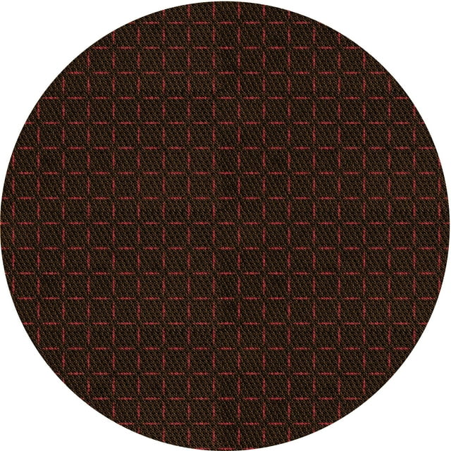 Ahgly Company Tapis d'Intérieur Rond Lavable en Machine Noir Brun Transitionnel, 4 Pieds Rond