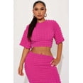 thumbnail image 4 of Popcorn Texture Maxi Skirt 2pcs Set (S, Orange), 4 of 9