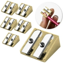 Mr. Pen- Handheld Metal Pencil Sharpener with 2 Holes, 6 Pack, Gold, Colored Pencil Sharpener