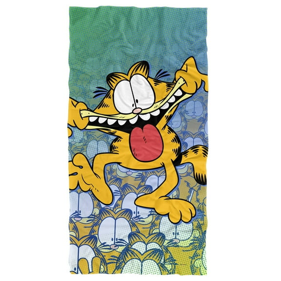 Garfield Beach Towel, 30'x60', Goofy Face Beach Towel