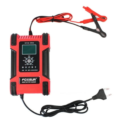 

Feiruifan Fast Charging Stable Performance Intelligent 12A 12V 24V Digital Pulse Repair Charger Winter/Summer Mode Prevent Overcharging Easy Reading Practical Car Battery Charger for Vehicle