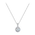 thumbnail image 1 of Colgante versátil de plata de ley s925, collar de cadena cruzada de boda redondo clásico Popular y de compromiso ER, 1 of 5