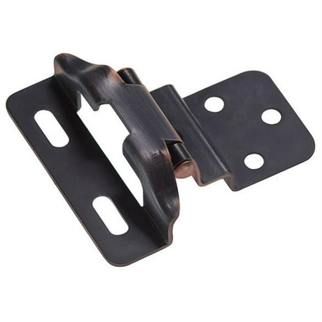 Hickory Hardware P61030F-VB Vintage Bronze Surface Mount 0.37 In. Offset Partial Wrap 0.25 In. Overlay Hinge 2-Pack