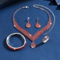 thumbnail image 5 of AEXTO Rhinestone Choker Jewelry Set Silver V-Shaped Crystal Collar Necklace Earrings Sets for Women, 5 of 8