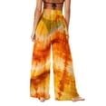 thumbnail image 3 of Pantalones de playa de gasa ligeros para mujer con protección solar, pantalones anchos de estilo bohemio estampados, blusa para mujer, 3 of 7