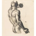 thumbnail image 2 of Franz von Stuck 12x13 Gold Ornate Wood Frame and Double Matted Museum Art Print Titled - Male Back Act (Study of ‘Medusa’) (1908), 2 of 4