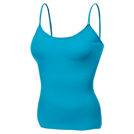 

Essential Basic Women Layering Basic Short Camisole Cami Adjustable Strap Tank Top - Junior Sizing