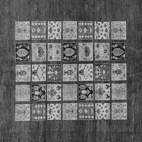 Ahgly Company Indoor Square Abstract Gray Modern Area Rugs, 6' Square