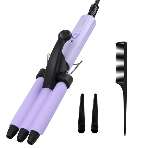 Mini rizador de cabello, janelove rizador de ondas de playa de 1/2 pulgada, ondulador de cabello para cabello corto y mediano con 3 barriles de cerámica, herramienta para el cabello rizador para el ho