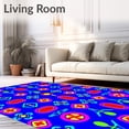 thumbnail image 2 of ODIKA 8'x10' Machine Washable Non-Slip Area Rug, Arcade Button Mosaic Playful Vibrant Enthusiast High Traffic Rug, Blue, 598596, 2 of 7
