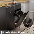 thumbnail image 6 of FANRAL Double Tilt Out Laundry Hamper Cabinet,10 Gallon Wooden Hidden Storage Cabinet,Fluted Trash Can for Bathroom Kitchen Living Room,Black Laundry Basket Cabinet, 6 of 9