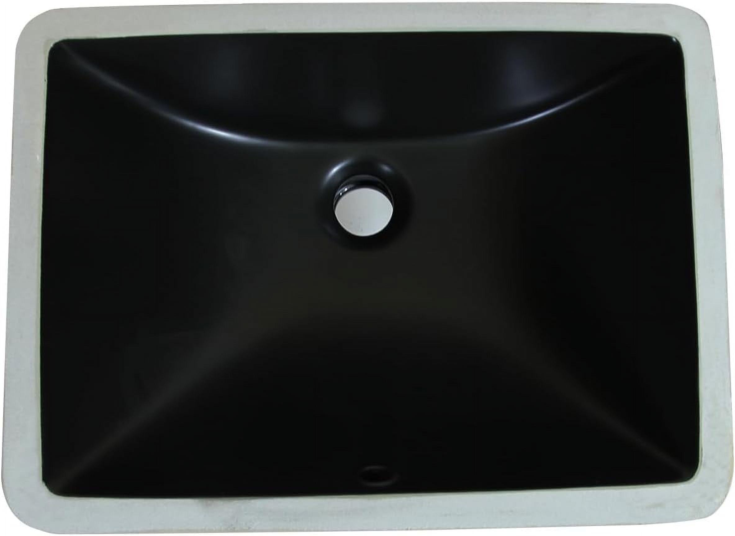 WinZo 18-inch Rectangular Undermount Bathroom Sink Modern Small Vanity Undercounter Porcelain Basin Matte Black