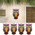 thumbnail image 3 of Búhos Pared Al Aire Libre Metal Colorido para Patio Porche, 3 of 9