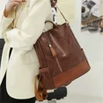thumbnail image 5 of Mochila universitaria de diseñador de cuero suave para mujer, mochila vintage, mochila de viaje para mujer, mochilas escolares para adolescentes, bolso de hombro, 5 of 5